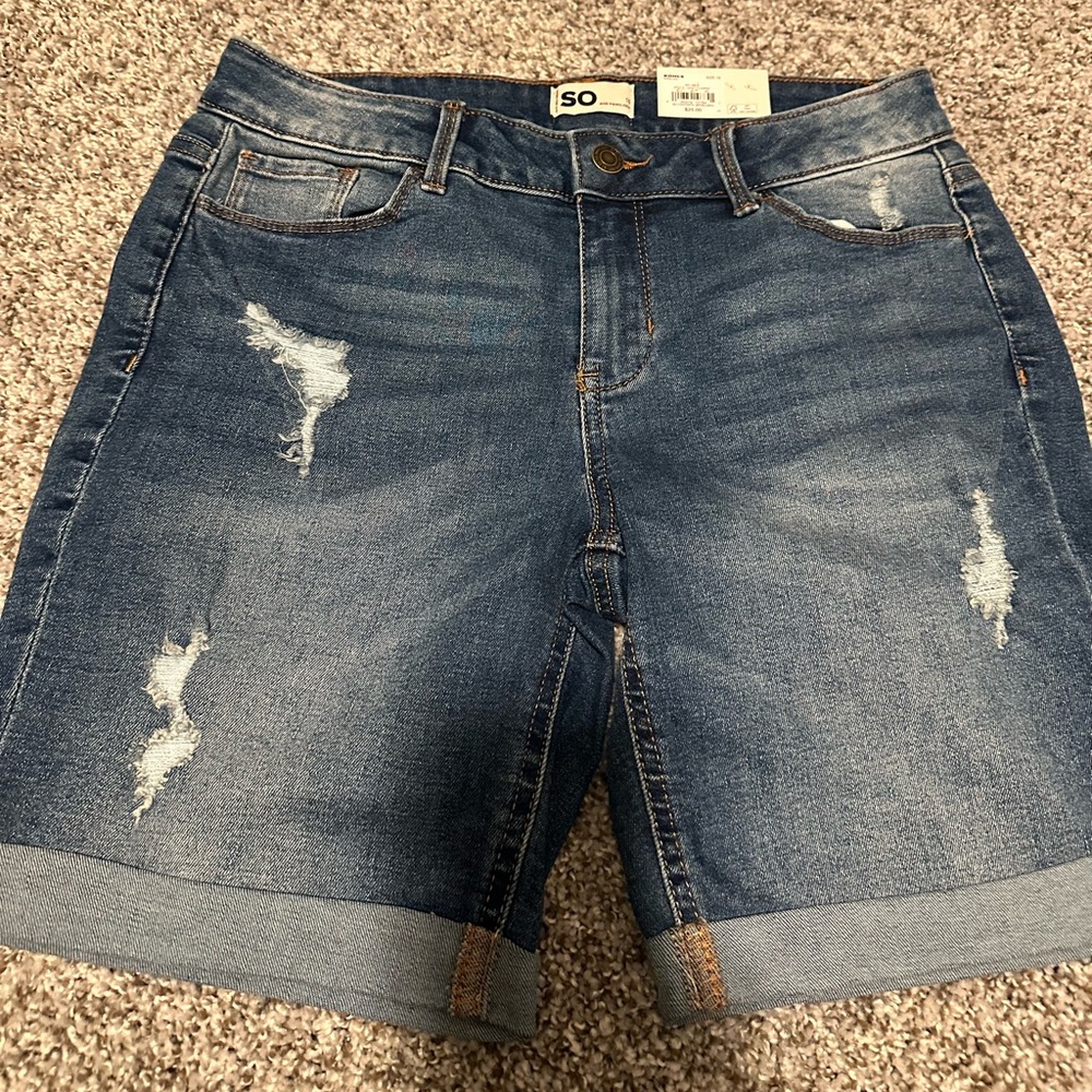 Kohl's SO Distressed Blue Jean Shorts